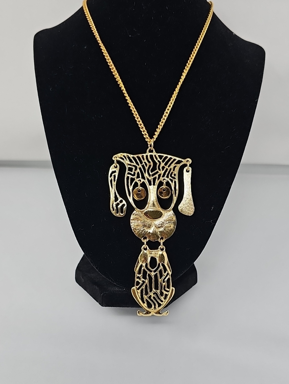 Gold Tone Dog Pendant Necklace - Fashion Dog Jewelry